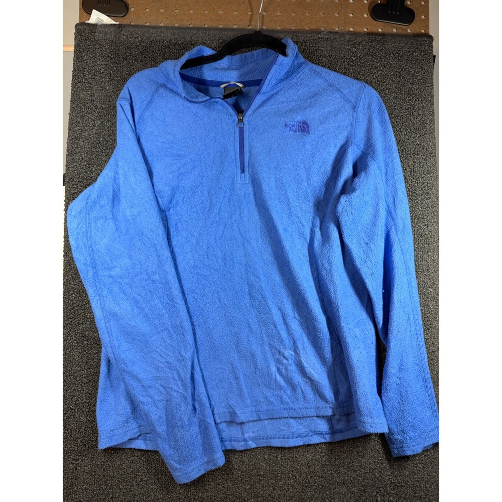 The North Face Fleece Pullover Womens L Blue TKA 100 Quarter Zip Jacket